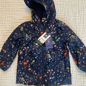 Joules Navy Floral Kids Raincoat